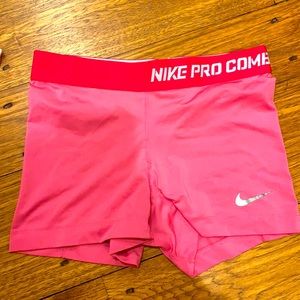 Women’s Nike Pro Combat Pink Spandex short - size small
